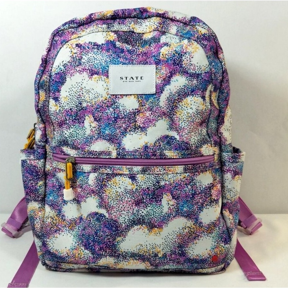 STATE Kane Kids Backpack Clouds bookbag purple Large Pastels Canvas
